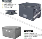 ENGPOW File Box with Lock, Fireproof Document Box with Zipper Lid, Collapsible File Organizer Storage Filing Cabinet with Han