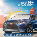 Windshield Sun Shade for Lexus RX 2016-2022 Accessories 4-Layer 240T Front Window Shade Custom Fit RX 350, RX 350 F Sport, RX 350L Sun Visor Foldable Shade Blocks UV Rays