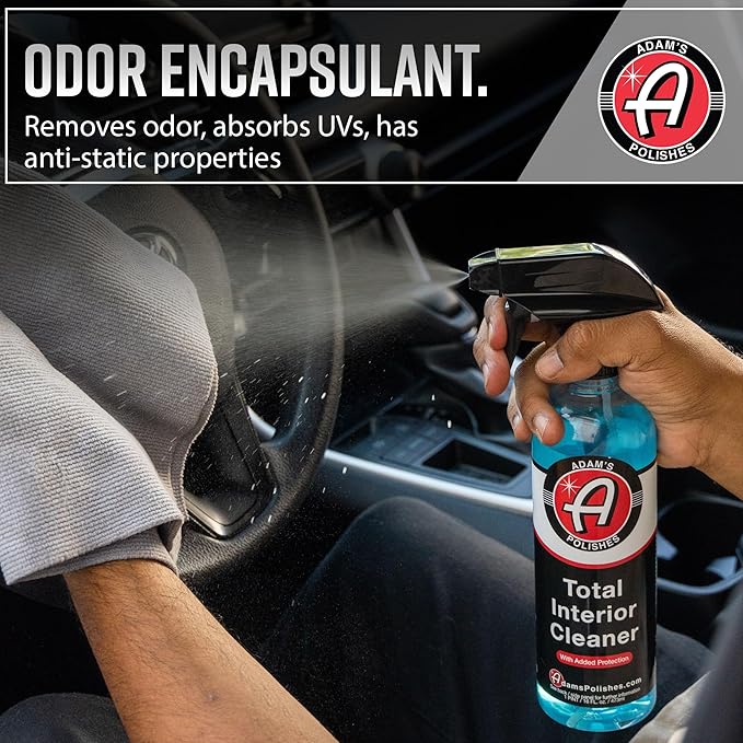 Adam's Polishes Total Interior Cleaner & Protectant, Quick Detailer & SiO2 Protection, Ceramic Infused, Anti-Static, OEM Fini