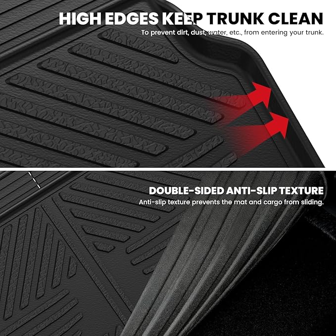LASFIT Cargo Mat & Backrest Mat (3 Pieces) for Mercedes Benz GLS 450/580 /63 AMG 2026 2025 2024 2023 2022 2021 2020, All Weather TPE Cargo Liner Custom Fit GLS 2020-2026 Trunk Mat with Seatback