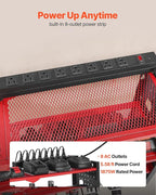 VEVOR Power Tool Organizer with Charging Station, 4-Layer Drill Storage Rack with 8 Drill Holders & Side Pegboard, Garage Too