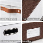 PRANDOM Foldable Storage Bins with Lids [3-Pack] Fabric Collapsible Storage Boxes Baskets Cubes Containers with Handles for C