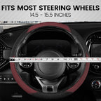 BDK Steering Wheel Cover -SootheGrip MassageTouch - Comfort Massage Grip - Protection and Control- Black & Burgundy