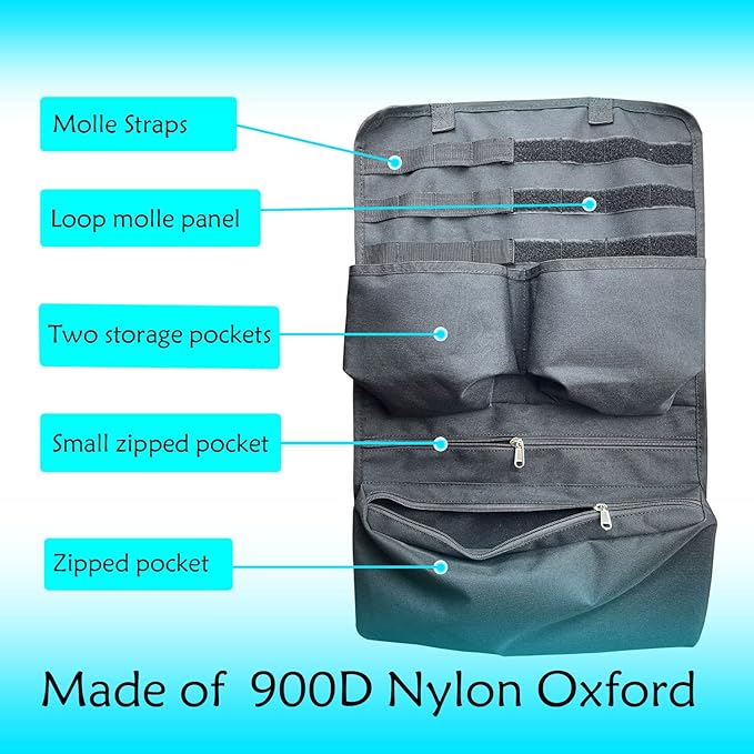 Car Backseat Organizer with Multi-Pockets for Stores Car Accessories, Vacuum and Short Fire Extinguisher-Seat Back Organizer Universal Fits Jeep F150 SUV Truck Pickup