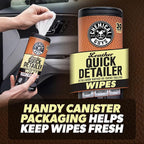 Chemical Guys Leather Quick Detailer Wipes in Canister (30 ct) (2 Pack) – Easy-Clean Conditioning Wipes for Leather Seats, In