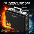 COLCASE Fireproof Document Box, Ultra Hard Case All-Around Fireproof Box with TSA Lock Aluminum Frame Zipperless Hard-Shell S