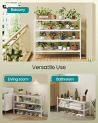 SONGMICS Bamboo Shoe Rack for Closet, Stackable Shoe Oragnizer with Modular Structure, Space-Saving Free Standing Shelf for E