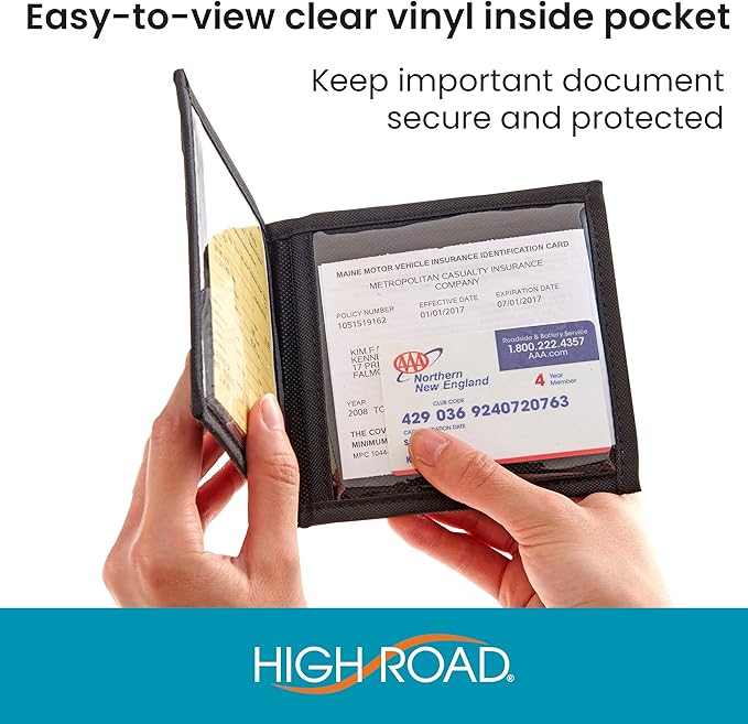 High Road 10-Pack Car Sun Visor Registration and Insurance Card Holder for Trucks and Cargo Vans with 2 Hidden Clear Vinyl Pockets