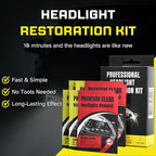 3-Step Headlight Restoration Kit – Removes Yellowing, Haze & Oxidation | No Tools Needed | Lasts Up to 2 Years | for All Vehi