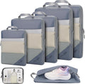 PFEYRPK Lightweight Compression Packing Cubes for Suitcases, Compressible Expandable Travel Packing Organizer with Clear Toil
