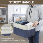 BALEINE 2 Pack Fabric Closet Storage Bins for Shelves, Linen Closet Organizers and Storage, Decorative Baskets for Organizing