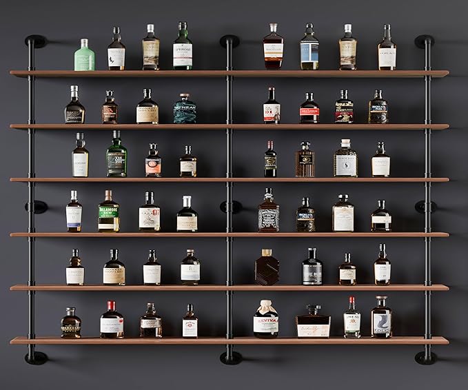 Floating Shelves for Wall Living Room Shelves Bookshelf Industrial Pipe Shelving Shelf Real Wood Planks 60 inch Rustic Wall S