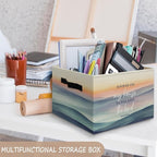 Religious Christian Foldable Storage Bins Box with Handles Decor, As for Me and My House We Will Serve the Lord Bible Verse C