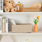 MiniArk Small Storage Baskets for Organizing | Closet Organizer Bins | Shelf Toy Basket | Woven Rope Baskets | Cube Decorativ