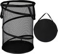 BATTOO Black Large Collapsible Laundry Basket Foldable Mesh Pop Up Hamper with Handles for Laundry Room, Bathroom, Kids Room,