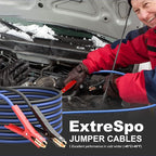 Heavy Duty Jumper Cables - 4 Gauge 20 Feet 600Amp Automotive Booster Cables for Car Battery, for Car, SUV and Trucks, Jumper Cables Kit with Carry Bag, Gloves, Brushes (4 Gauge 20 FT)…