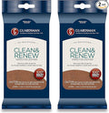 Guardsman Clean & Renew Leather Wipes - 20 Count - Removes Dirt & Grime, Great For Leather Furniture & Car Interiors - 2 Pack