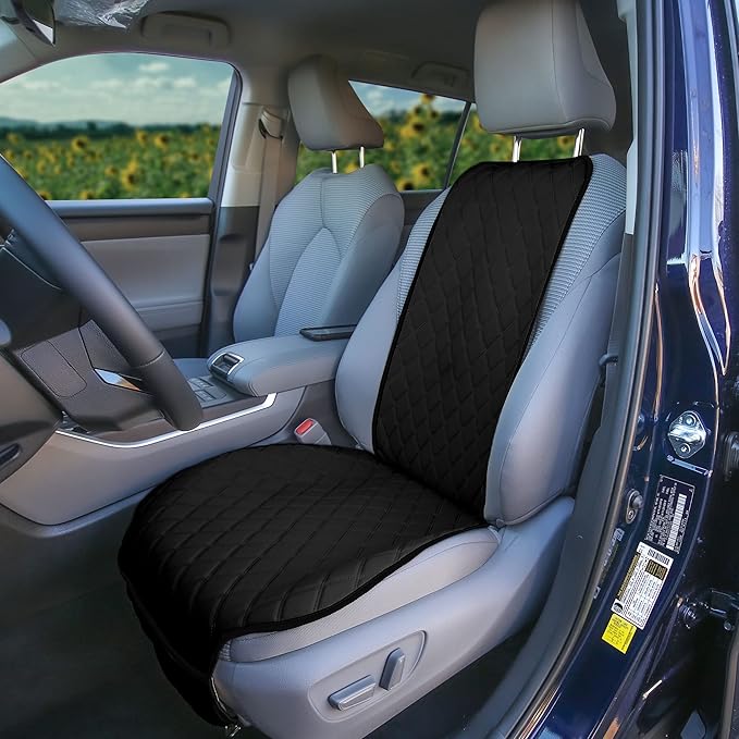 FH Group Car Seat Cushion – Neosupreme Single Front Seat Cover with Front Pockets, Airbag Compatible, Universal Fit Car Seat 