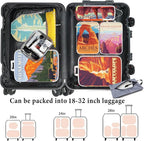 Compression Packing Cubes for Travel, 8 Set National Park Luggage Organizers, Waterproof Expandable/Compression Bags Travel P