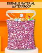Car Trash Can, Durable Hanging Car Trash Garbage Bag, Cute Automotive Garbage Cans Organizer, Cute Pink Glitter Pattern