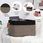 COMFY-HOMI 3PACK Cotton Rope Square Basket with Handles for Shelves|Dog Toy Bin and Storage|Baby Gift|Shoe Organizer|New 13.5