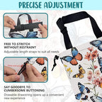 Car Trash Bag Colorful Butterfly Floral Leak-Proof Car Garbage Bag with Drawstring Foldable Canvas Trash Bin with Adjustable Buckle for Car Accessories, Travelling, Camping