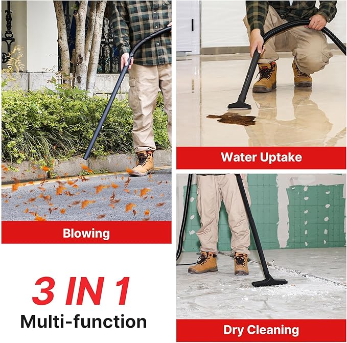 Shop-Vac 5 Gallon 4.0 HP Wet/Dry Vacuum with Blower Function, Stainless Steel Tank, Portable Shop Vacuum with Wheels, Include