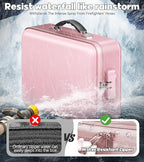 Fireproof Document Box, Hard Case Highly Flame-Resistant Fire Proof Waterproof File Organizer with Lock, Portable Fire Safe f