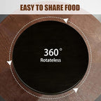 Large Lazy Susan Turntable, Wooden Round Tray Rotating for Dining Table Top Centerpiece Silent Smooth SpinBy Hand Kitchen Tur