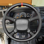 MEWANT Steering Wheel Cover for Chevy Silverado 1500 Astro Blazer Kodiak S10 Made of Matte PU Carbon Fiber Real Leather