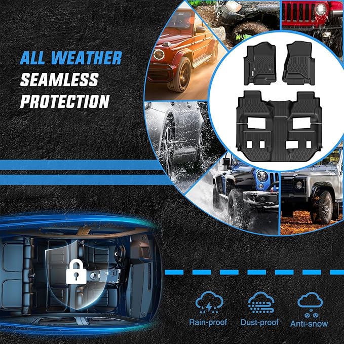 Nilight TPE Floor Mats for Chevy Chevrolet Suburban GMC Yukon XL Bucket Seats 2015 2016 2017 2018 2019 2020 All Weather Custom Fit Heavy Duty Floor Liners