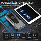 Emergency Portable Jump Starter with Air Compressor - 3000A 150PSI for Cars, Trucks & SUVs up to 9L Gas/7L Diesel, 12000mAh