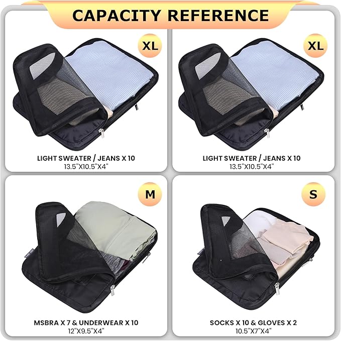 Ultralight Compression Packing Cubes Travel for Suitcases ，Compressible Mesh Packing Cubes for Travel Women Packing Organizer