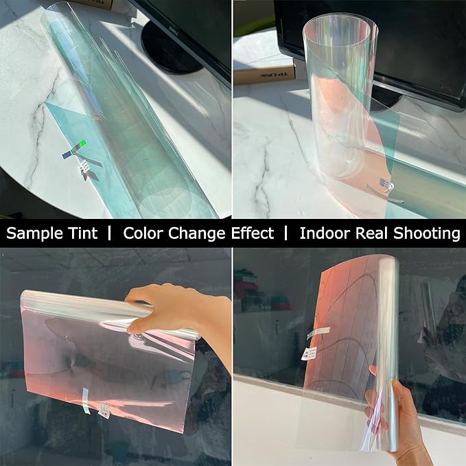 Chameleon Charming Red Windshield Tint 89.3% VLT Car Front Window Tint Colorful Red Color Change Effect Car Window Solar Protection Film, 59.84" x 1181.1" (The Whole Roll)