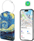 TopMade Smart Luggage Tag with Find My, Premium Leather Luggage Tags for Suitcase, Travel Bags, Backpacks, Anti-Lost Suitcase