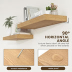 Deep Floating Shelves | 36 Inch Oak Floating Shelves Set of 2 | 12 Inch Deep Rustic Wood Shelves for Wall | 36" W x 12" D Oak