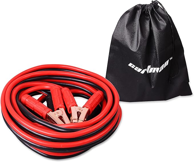 CARTMAN 1 Gauge 20 Feet Jumper Cables 800AMP Heavy Duty Booster Cables with Carry Bag