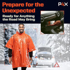 PREPARED4X Emergency Mylar Poncho – Survival Rain Poncho with Hood – Lightweight, Compact, Reusable Emergency Blanket Poncho 