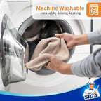 MR.SIGA Microfiber Cleaning Cloths, All-Purpose Surface Microfiber Towels, Streak Free Cleaning Rags, Pack of 12, Wheat, Size