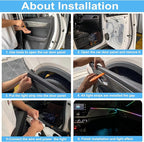 Acrylic Interior Car LED Lights with Wireless APP/Remote/Button Control, 6 in 1 Dreamcolor USB Car Ambient Lighting Kit 16 Million Colors Neon Strip Accessories for Vehicle Inside Decoration
