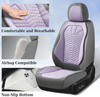 Coverado Car Seat Covers, Front Seat Cover, Waterproof Nappa Leather Seat Covers for Cars, Driver Car Seat Protectors, Gray a