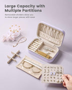 Lolalet Travel Jewelry Case for Women Girls, Travel Jewelry Organizer with Clear Storage Bag Small Portable Jewelry Box for N