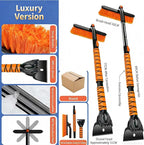 39" Extendable Snow Brush with Ice Scraper & Squeegee for Car Windshield,Rotating Auto Snow Brush with Foam Grip,Heavy Duty Car Snow Brush and Ice Scraper Combo for Truck SUV,Orange