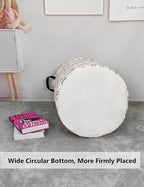 QUEENLALA Large Storage Basket,Laundry Hamper/Bathroom/Home Decor/Collapsible Round Storage Bin,Boys and Girls Hamper/Boxes/C