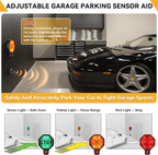 1 Pack Adjustable Garage Parking Sensor with LED Display – No-Drill Parking Aid for Cars, SUVs & Pickups, Set Stop Distance 6