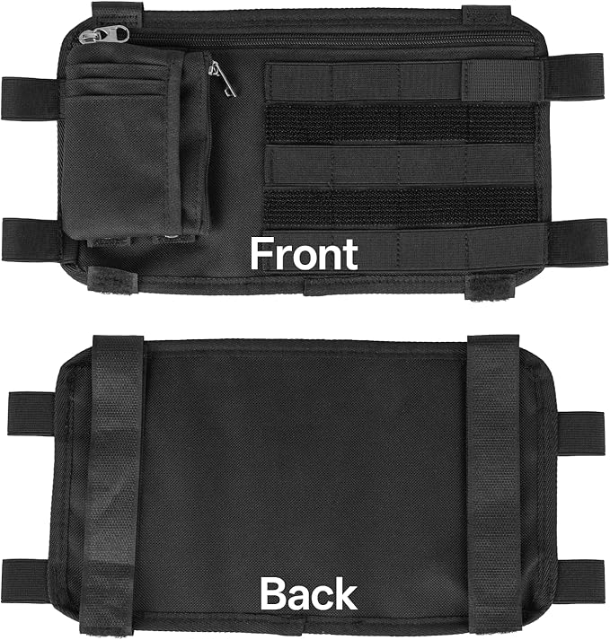 Car Visor Organizer with Coin Pouch, MOLLE Sun Visor Organizer for Cars, Trucks, SUVs, Zipper Pouch Car Accessories for Women Men