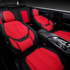 Coverado Seat Covers Full Set, Breathable Fabric&Leather Car Seat Cover, 5 Seats Universal Car Seat Protectors, Seat Cover Wa