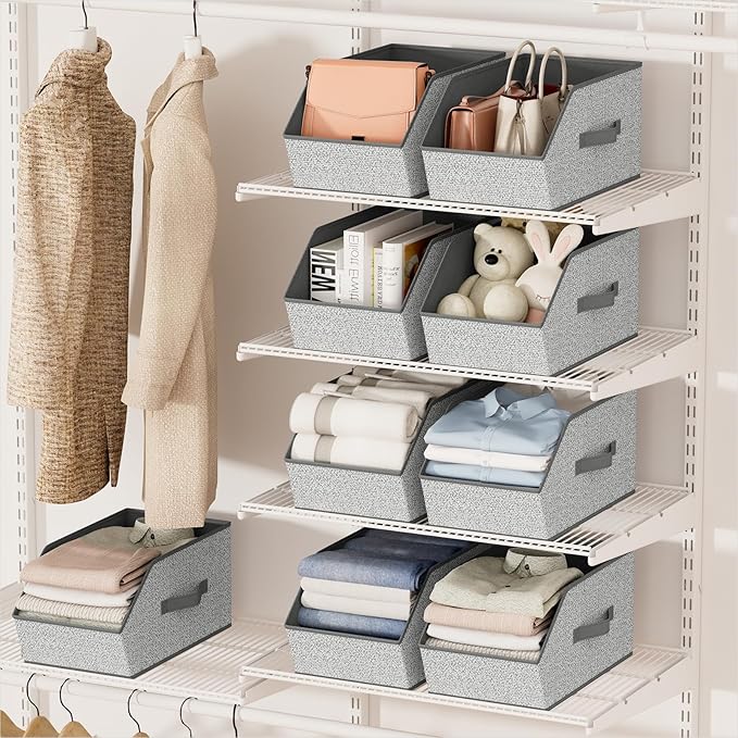 Homsorout Large Closet Storage Cubes - Closet Storage Bins with Dual Handles for Clothes, Towels, Toys, Shelf Organizer Bins 