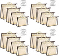 16 Pack Clear Handbag Storage Organizer and 16 Stainless Steel S-Hooks Anti-dust Purse Storage Bags with Zipper and Handle Mo