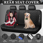 CAR PASS Bling Back Seat Cover, Waterproof Leather Bench Rear Seat Cover Shining Diamond Truck Glitter Crystal Sparkly Rhines
